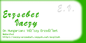 erzsebet vaczy business card